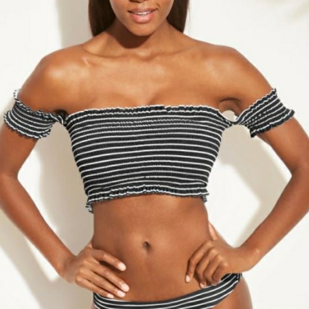 Xhilaration Underwired Lace-up Bandeau Bikini Tol